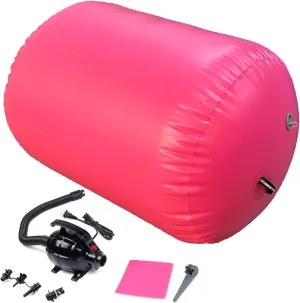 DOBESTS Inflatable Gymnastics Mat Air Track Tumbling Mats 6.6ft 10ft 13ft 16ft 20ft 4/8 Inch Thick Air Mat Tumble Track Air Barrel Gymnastics Roller Back Handspring Trainer