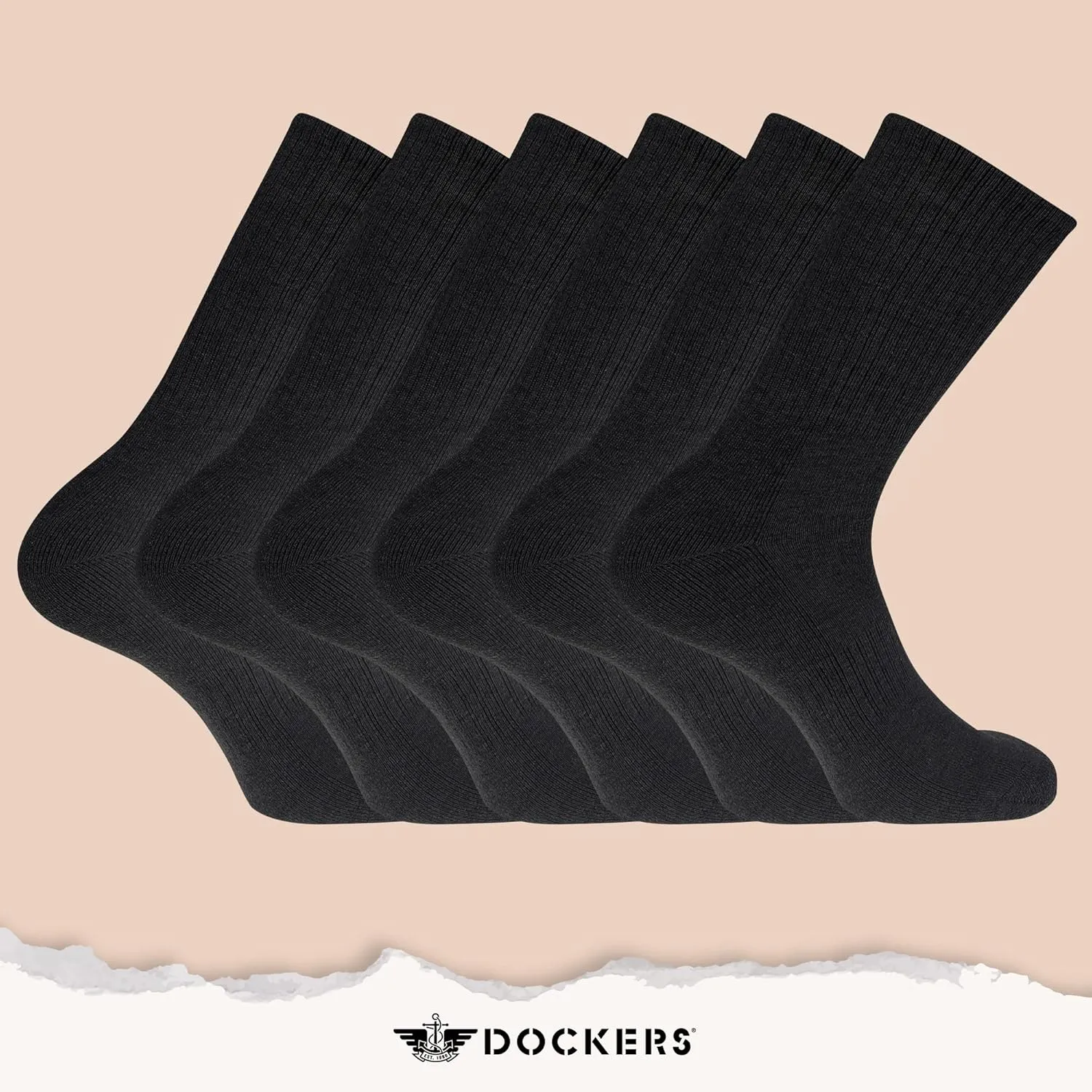 DOCKERS Men's Performance Socks - 3-Pairs and 6-Pairs Athletic and Dress Crew Socks for Men