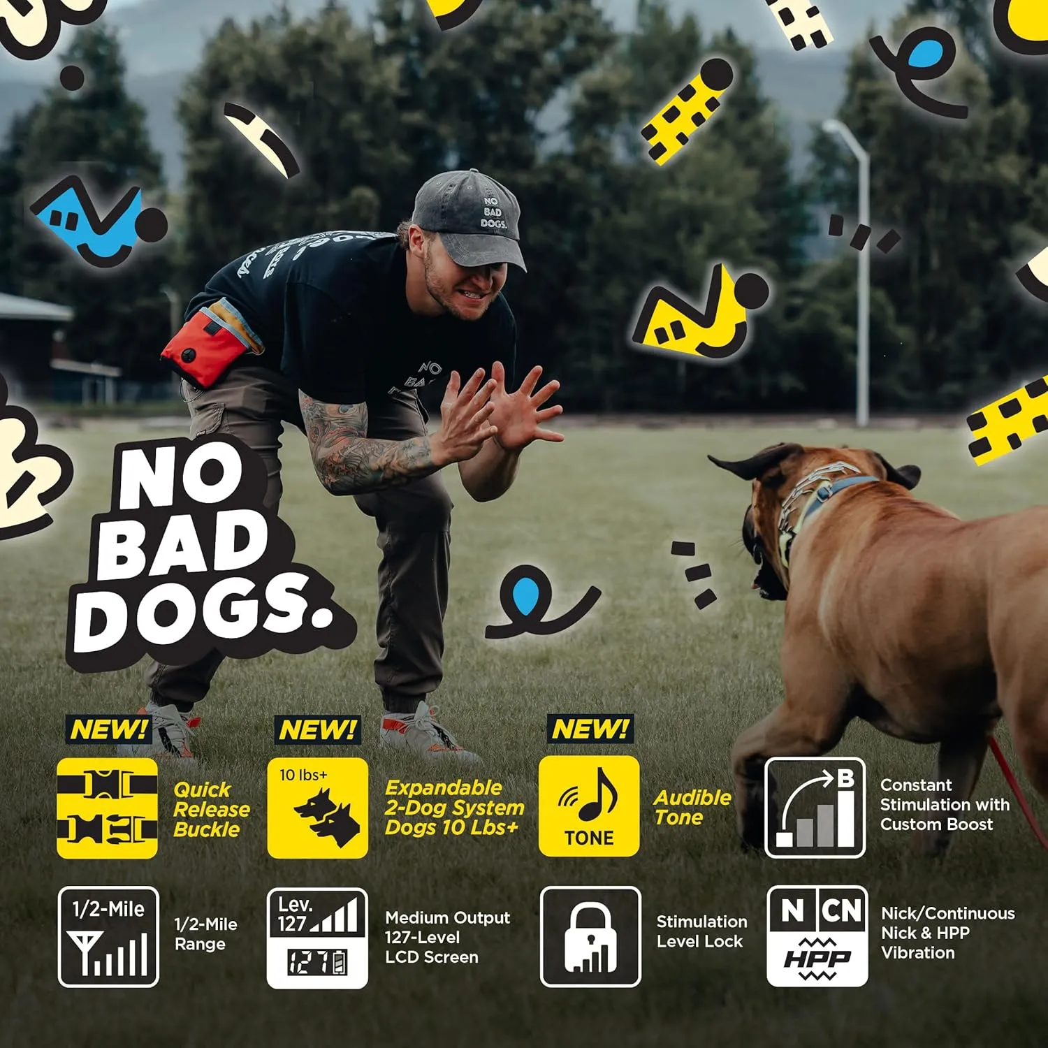 Dogtra E-Collar Tom Davis 280C 2.0 [2025 Edition], Boost & Lock, Waterproof, 1/2-Mile Range Dog Training Collar with Remote, Rechargeable, 127 Levels, Vibration, Bungee, No Bad Dogs Trainer