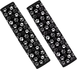 Dreaweet White Dog Paw Seat Belt Covers for Adults 2 Pcs Seatbelt Covers Car Seat Belt Cover Pad Soft Comfortable Seat Belt Cushion Shoulder Strap Pads