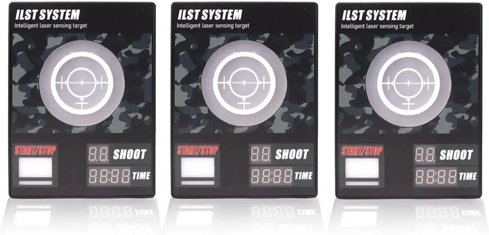 Dry Fire Laser Training System,3 pcs Laser Firearm Trainer Shooting Target with Steel Plate Sound & Immediate Flash Feedback Compatible with Laser Cartridges