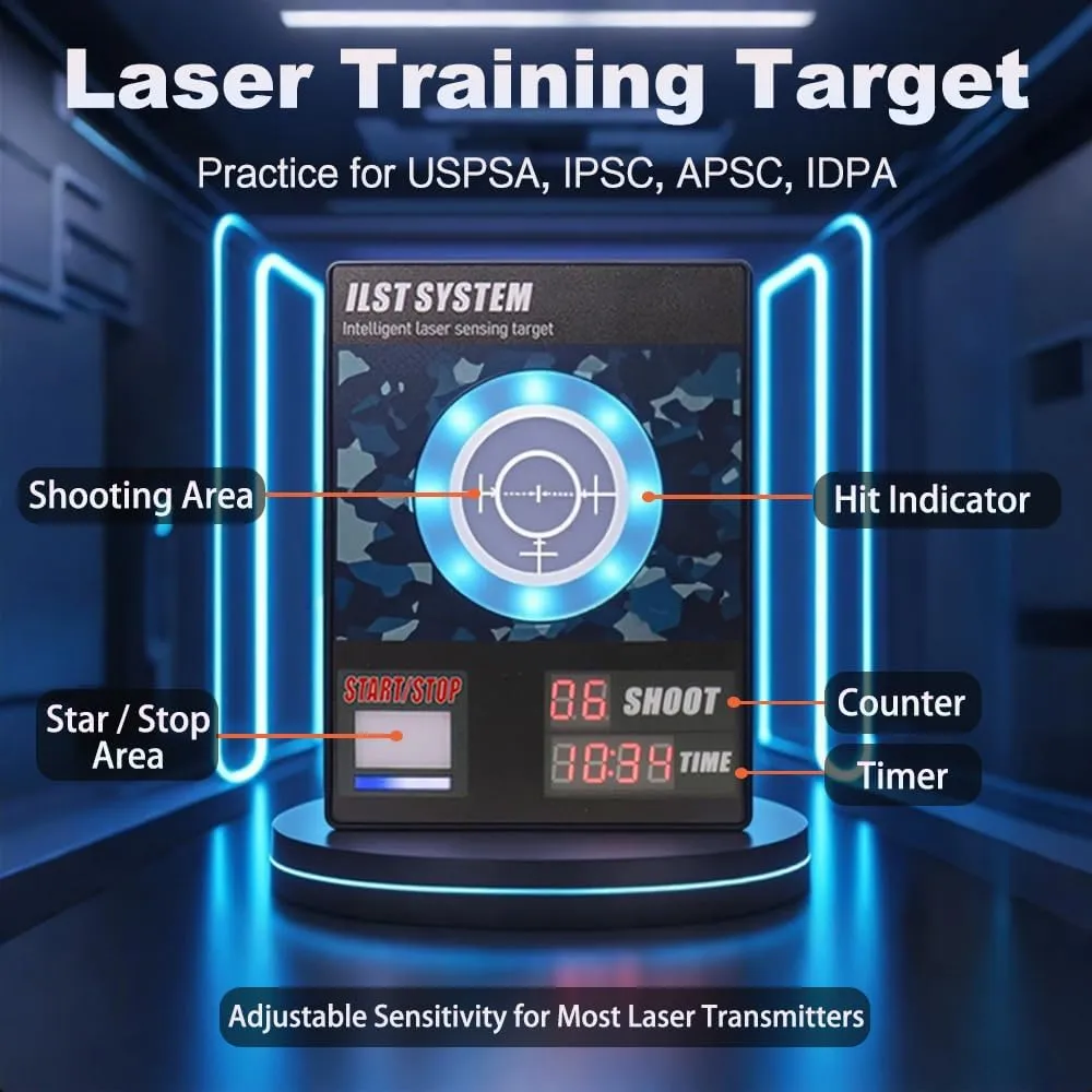 Dry Fire Laser Training System,3 pcs Laser Firearm Trainer Shooting Target with Steel Plate Sound & Immediate Flash Feedback Compatible with Laser Cartridges