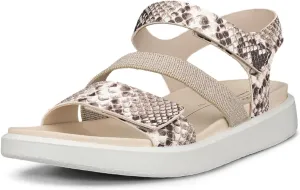 ECCO Women's Flowt 2 Band Sandal, Bright White/Python, 8-8.5