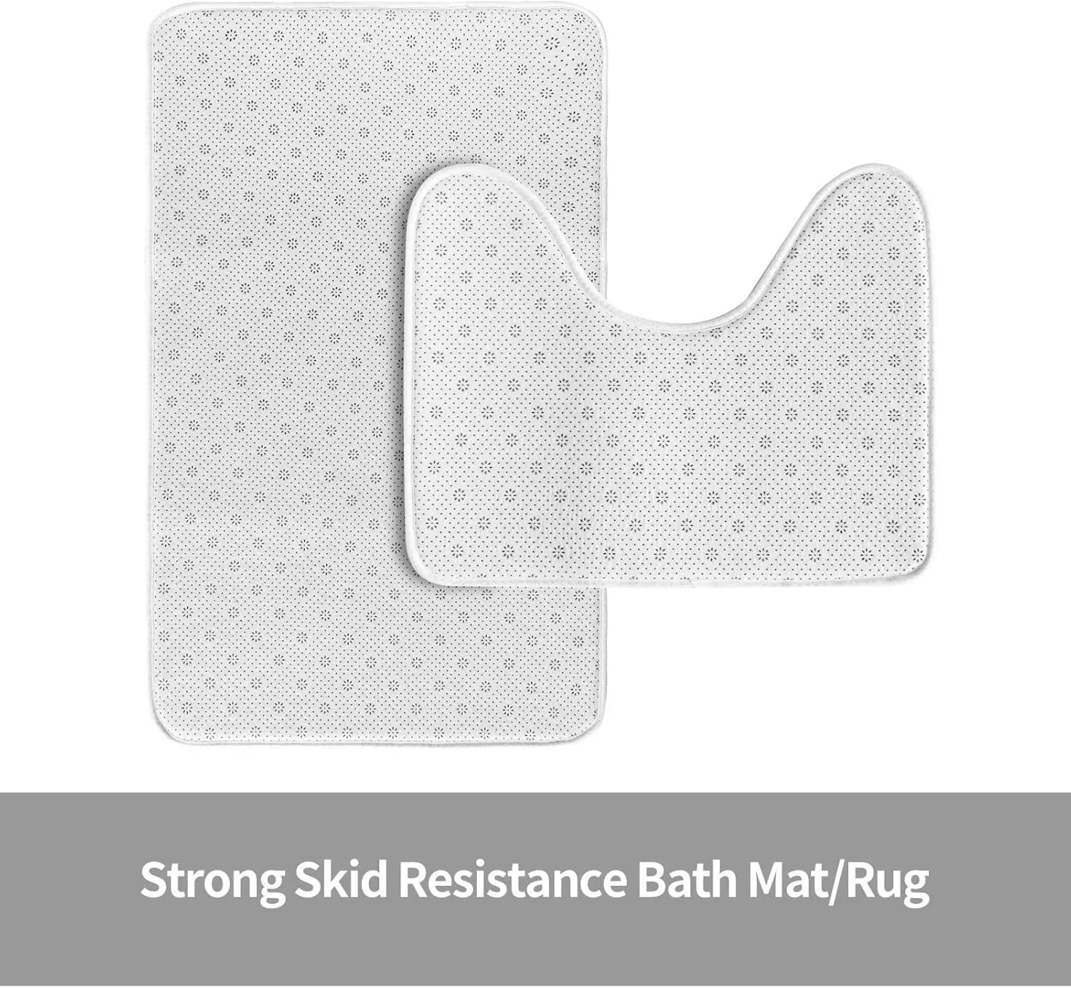 EkcoS Geometric Vector Bathroom Rugs Set 2 Piece Microfiber Bath Shower Mat and U-Shaped Toilet Rug Non Slip Absorbent Bath Rug for Tub