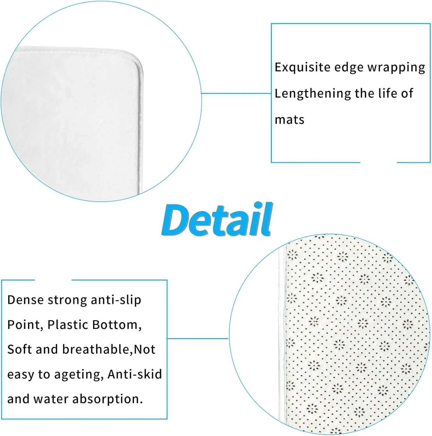 EkcoS Geometric Vector Bathroom Rugs Set 2 Piece Microfiber Bath Shower Mat and U-Shaped Toilet Rug Non Slip Absorbent Bath Rug for Tub