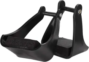 English Stirrups, Stirrups for Saddle POM Plastic Horse Riding Stirrups Saddle Stirrups Horse Riding Safety Saddle Trail Black Cushioned Foam Foot Pad for Equestrian Enthusiasts