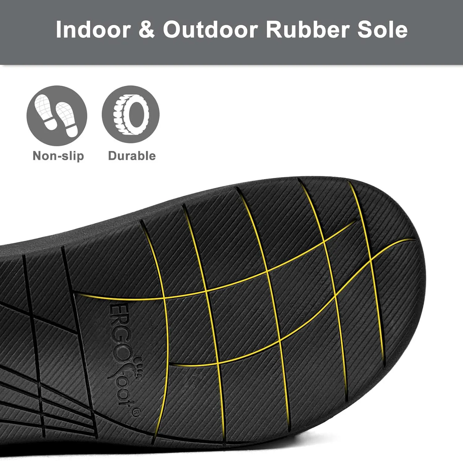 ERGOfoot Fuzzy House Slippers with Arch Support for Women Men, Orthopedic Slide Slippers for Plantar Fasciitis Open Toe Indoor House Shoes with Adjustable Straps, Foot Pain Relief