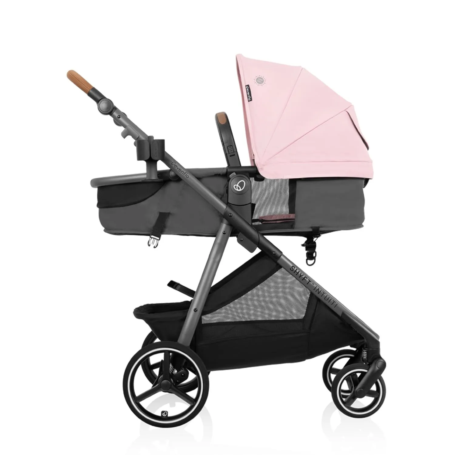 Evenflo Shyft Intuiti Travel System with Revolve180 LiteMax NXT Rotational Infant Car Seat (Amaranth Pink)