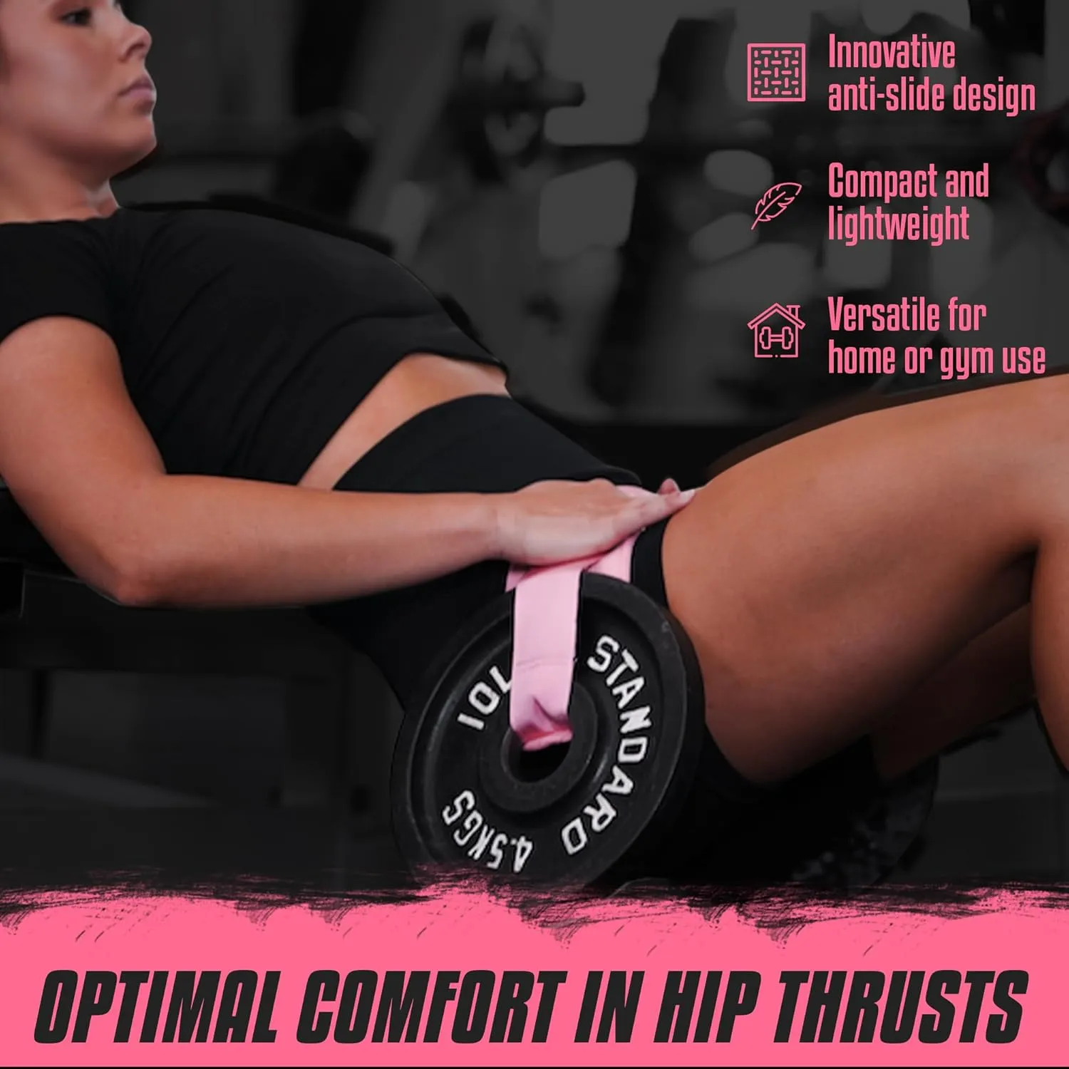 Exercise Hip Thrust Belt for Weights, Glute Workout Equipment, Adjustable Hip Thrust Belt for Dumbbells, Glute Trainer for Home Workouts with Extra Padding, Booty Builder