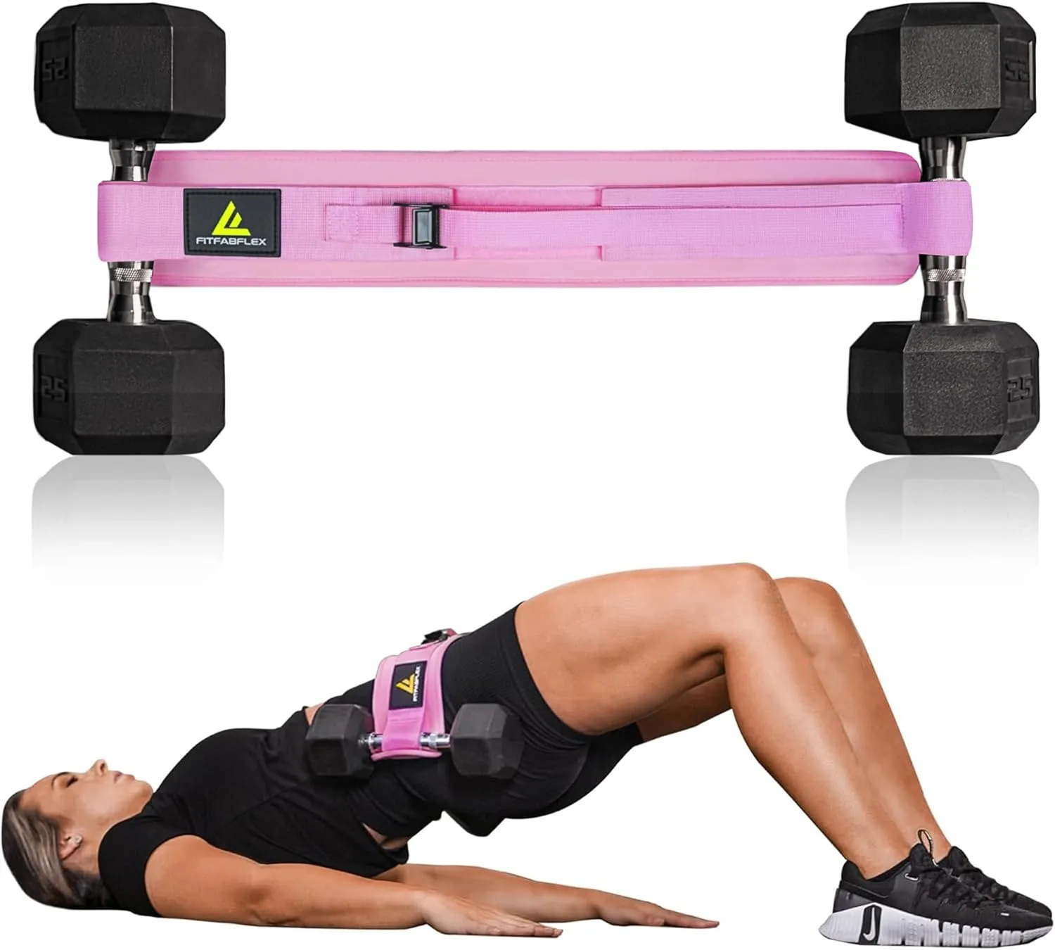 Exercise Hip Thrust Belt for Weights, Glute Workout Equipment, Adjustable Hip Thrust Belt for Dumbbells, Glute Trainer for Home Workouts with Extra Padding, Booty Builder