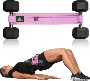 Exercise Hip Thrust Belt for Weights, Glute Workout Equipment, Adjustable Hip Thrust Belt for Dumbbells, Glute Trainer for Home Workouts with Extra Padding, Booty Builder