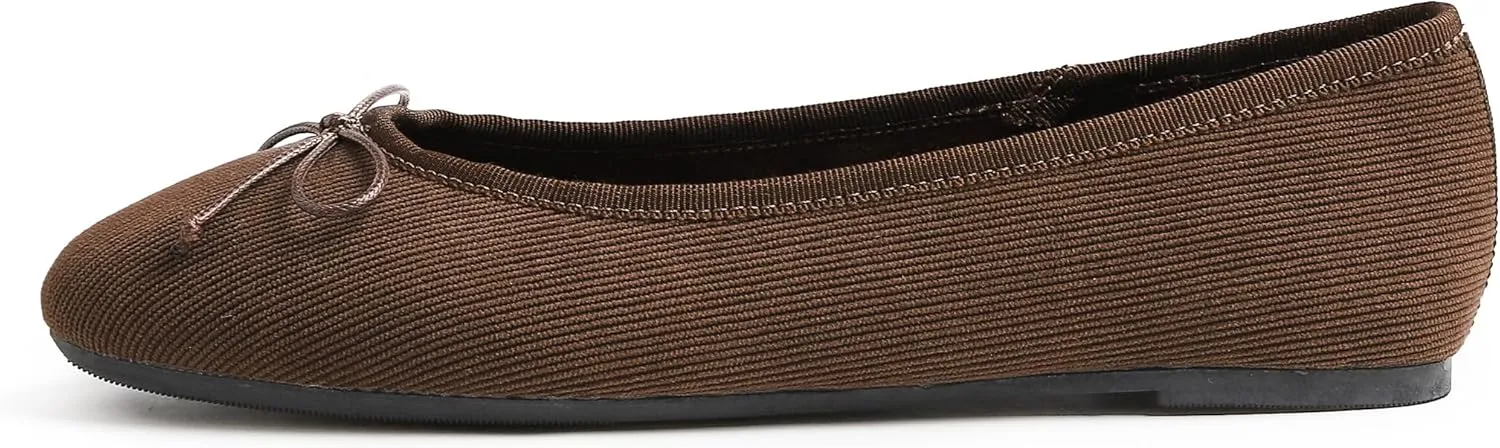 FEVERSOLE Women's Ultra Soft Colorful Memory Foam Cushioned Faux Suede Home Ballet Flats