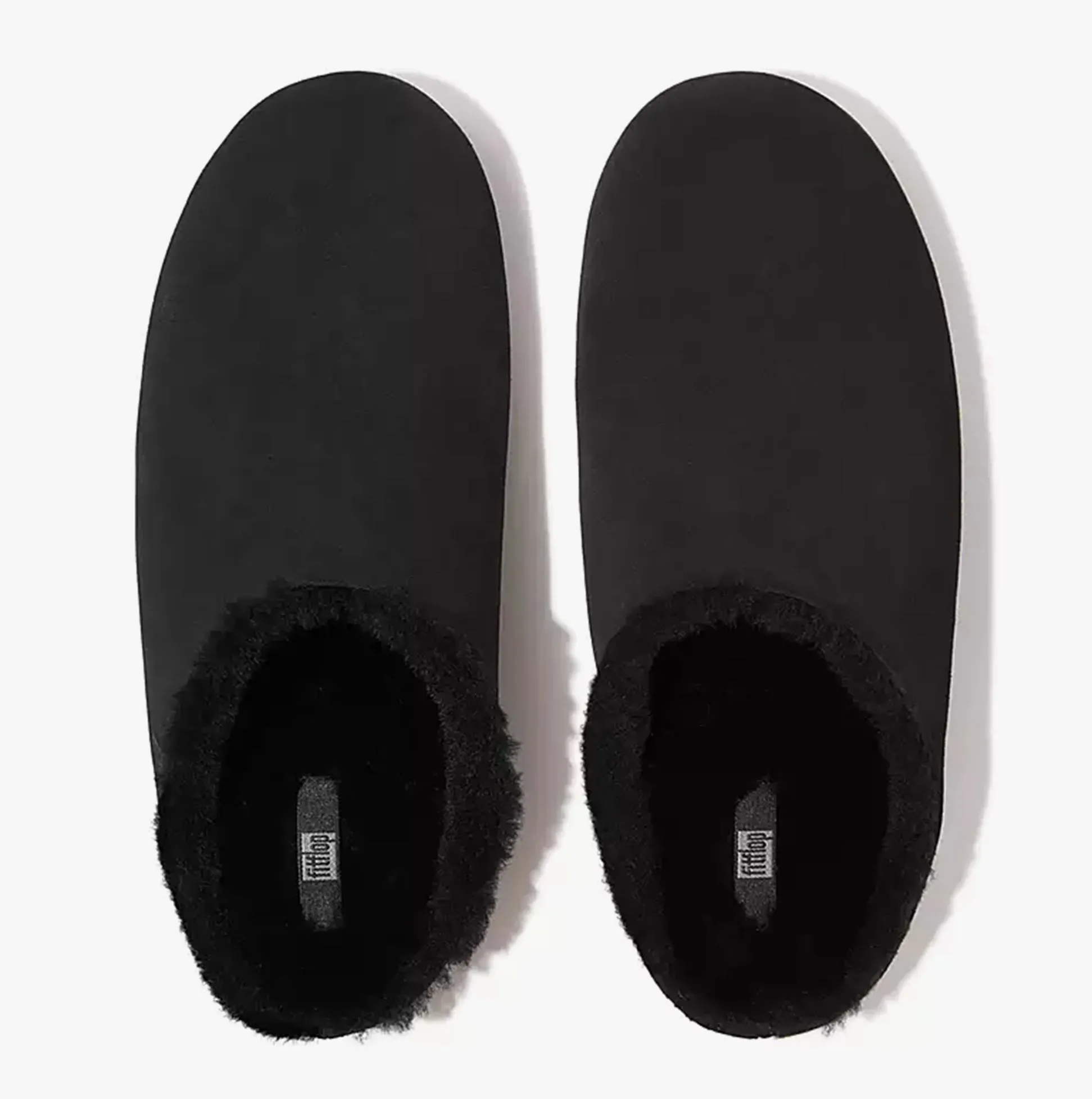 FitFlop SHOVE FELT Mens Mule Slippers All Black