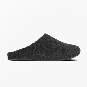 FitFlop SHOVE FELT Mens Mule Slippers Steel Grey