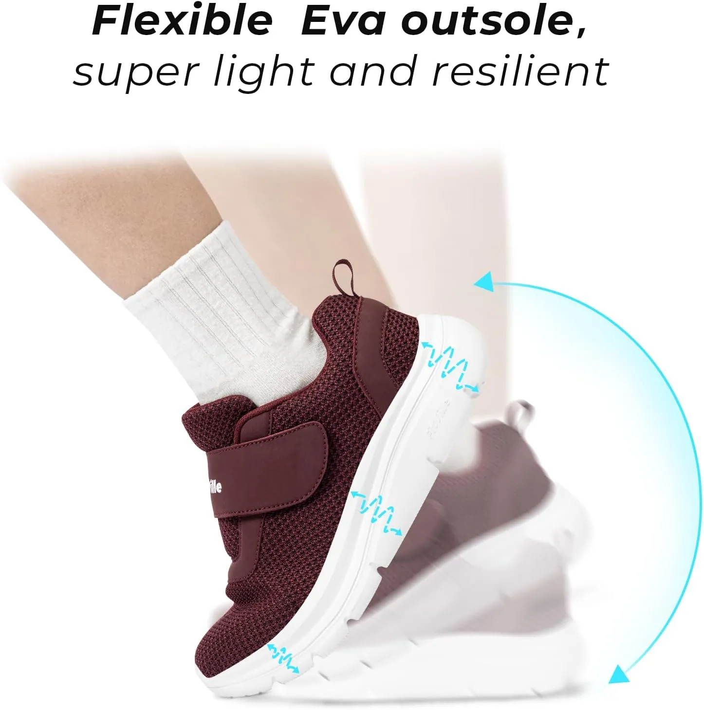 FitVille Diabetic Shoes for Women Slip on Wide Width Walking Shoes for Swollen Feet with Adjustable Strap Wide Sneakers for Women Lightweight Mesh