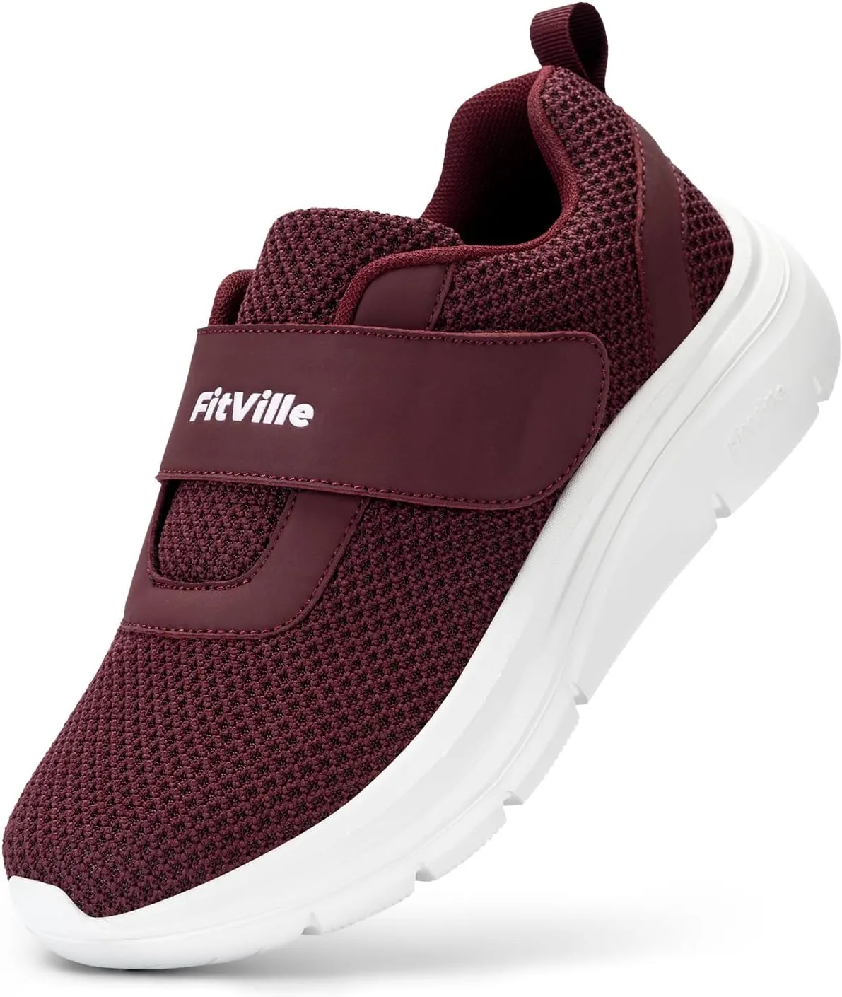 FitVille Diabetic Shoes for Women Slip on Wide Width Walking Shoes for Swollen Feet with Adjustable Strap Wide Sneakers for Women Lightweight Mesh