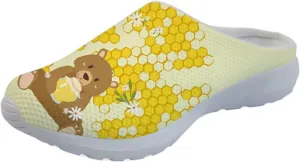 Forchrinse Hawaiian Palm Tree Men’s Women’s Mule Sneakers Open Back Clog Slippers Lightweight Breathable for Home Work Gym