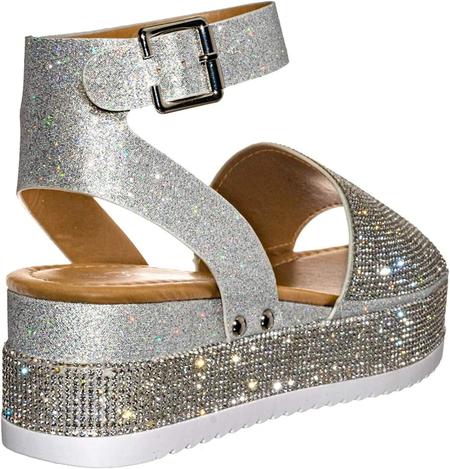 Forever Link Sensational Women's Open Toe Ankle Strap Espadrille Sandal