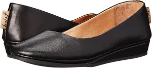 French Sole Zeppa Flat - Flats for Women - Breathable Leather Lining - Rubber Outsole - Cushioned Footbed Black Nappa 10.5 M