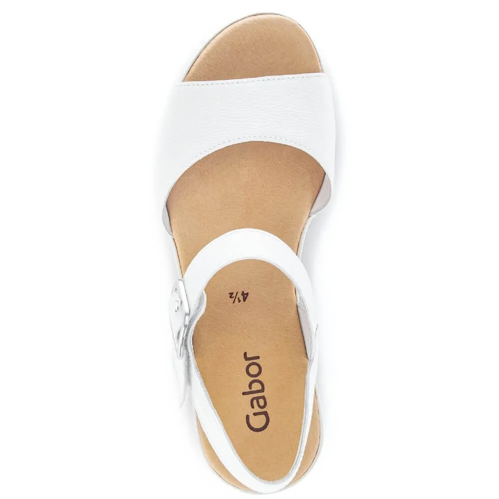 Gabor 44.651 Twril Platform Sandal-WHITE