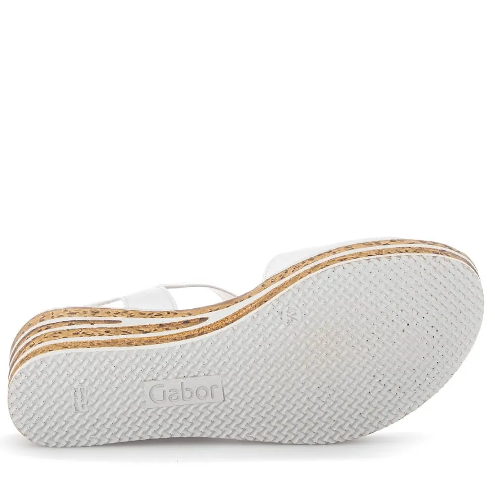 Gabor 44.651 Twril Platform Sandal-WHITE