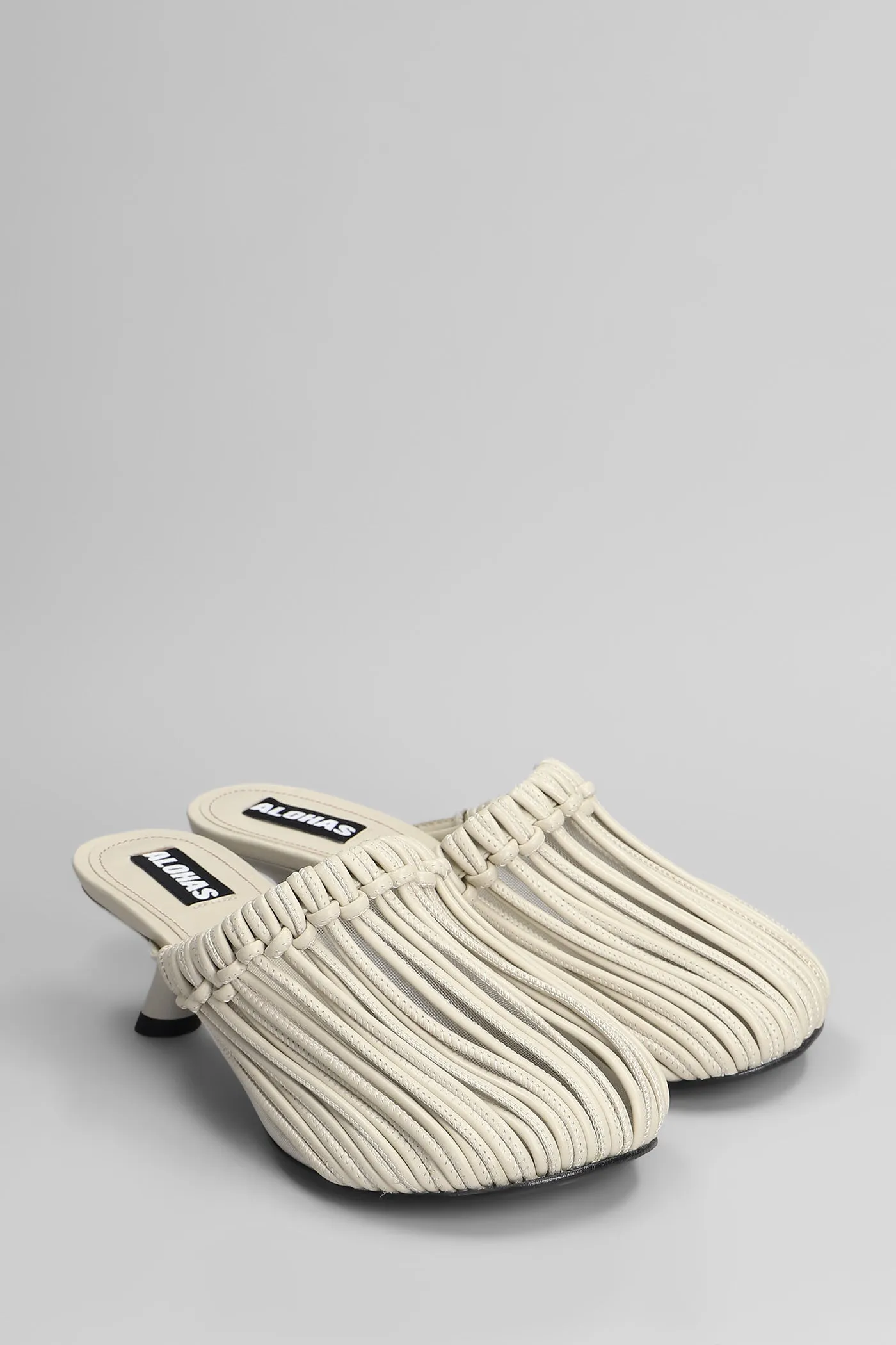 Gleea Slipper-Mule in beige leather