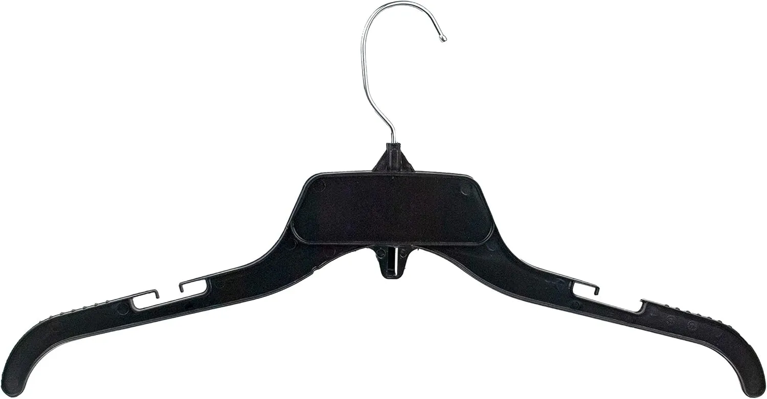 HangOn Shirt Hangers Recycled Plastic with Notches, Black, 17 Inch Pack of 25