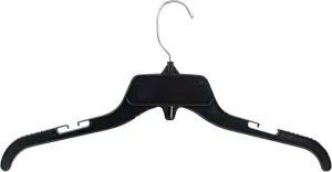 HangOn Shirt Hangers Recycled Plastic with Notches, Black, 17 Inch Pack of 25