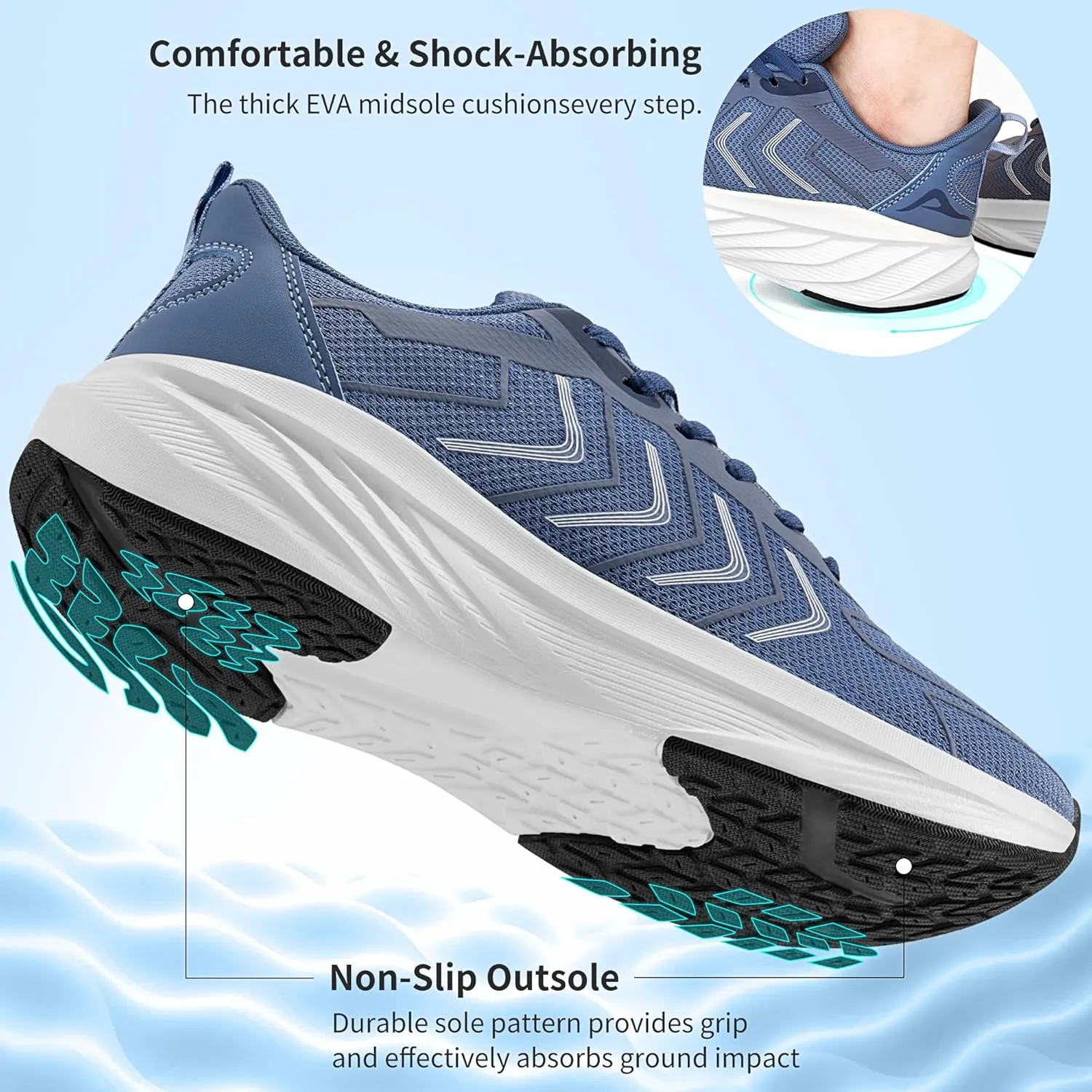 HARENCE Women's Fashion Walking Sneakers: Comfortable Breathable Non Slip Athletic Running Shoes for Gym Workout Cross Training Tennis