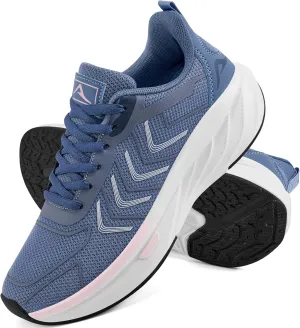 HARENCE Women's Fashion Walking Sneakers: Comfortable Breathable Non Slip Athletic Running Shoes for Gym Workout Cross Training Tennis