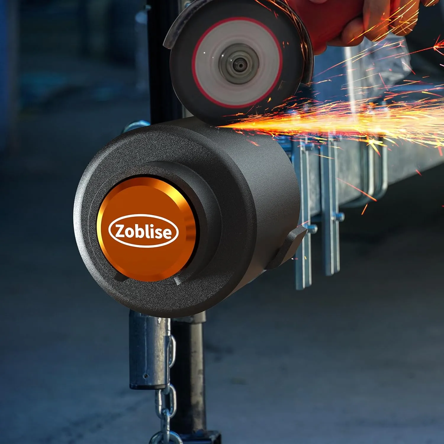 Heavy Duty Trailer Locks Ball Hitch, 2 5/16 Ball Hitch Lock Anti Theft, Sturdy Fits for RV/Boat/Cargo/Utility Trailer Coupler (Orange)