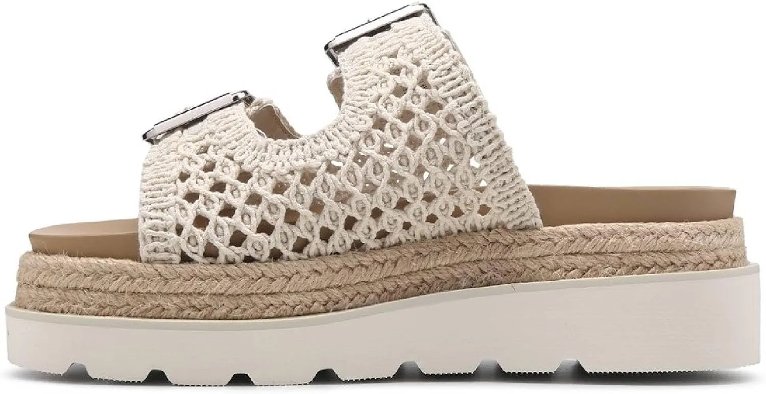 heelchic Platform Sandals Women, Chunky Platform Wedges with Arch Support, Big Buckle Casual Open Toe Slide Sandals