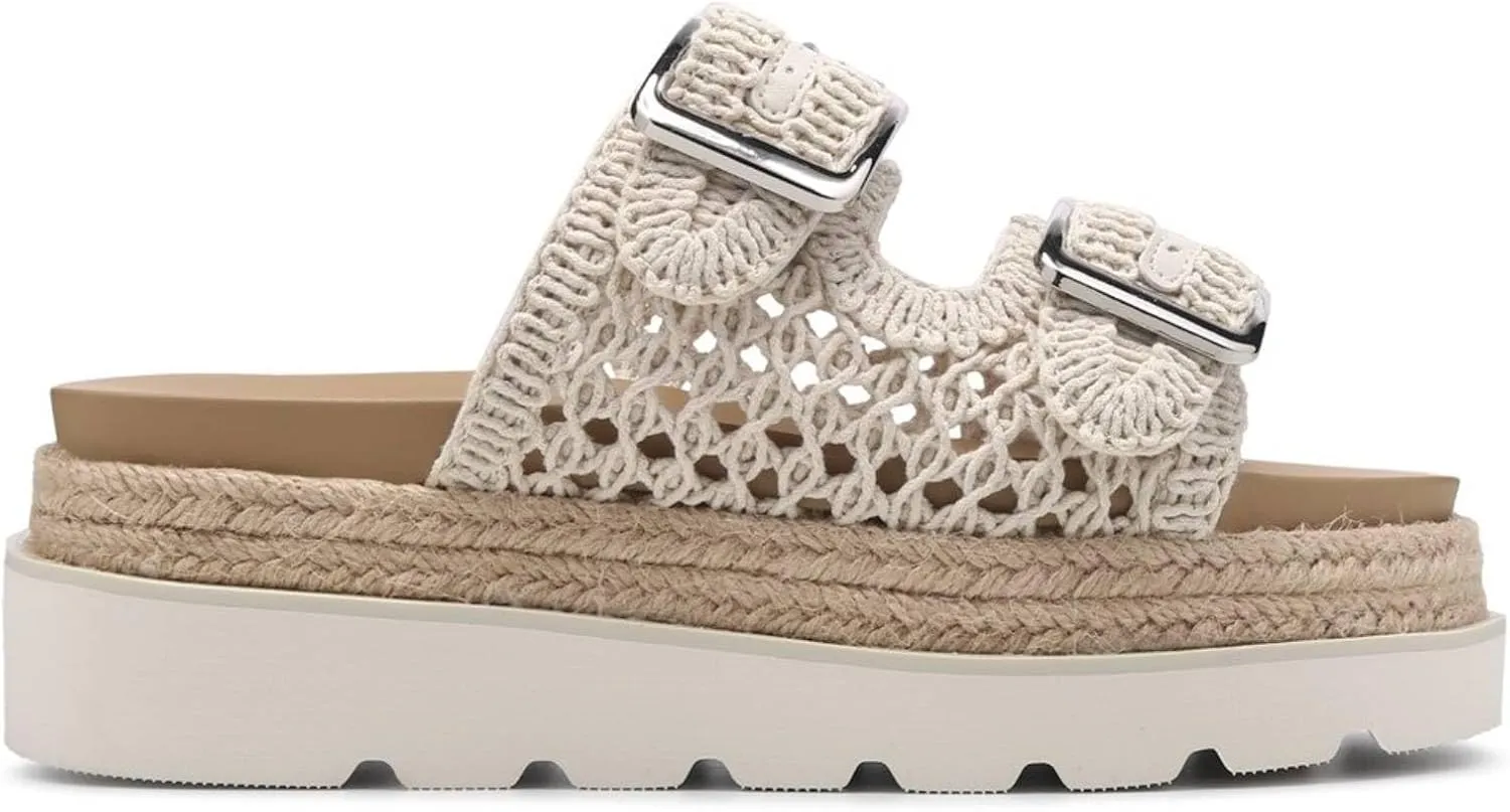 heelchic Platform Sandals Women, Chunky Platform Wedges with Arch Support, Big Buckle Casual Open Toe Slide Sandals