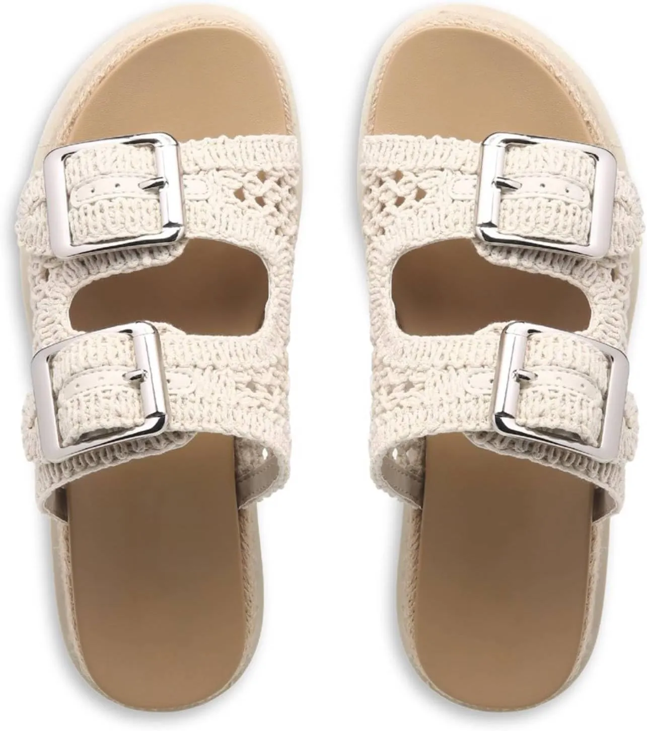 heelchic Platform Sandals Women, Chunky Platform Wedges with Arch Support, Big Buckle Casual Open Toe Slide Sandals