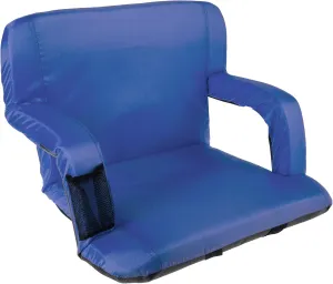 Home-Complete Wide Stadium Seat Chair Bleacher Cushion with Padded Back Support, Armrests, 6 Reclining Positions and Portable Carry Straps (Blue)