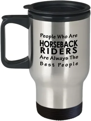Horseback Rider Travel Mug Insulated Coffee Tumbler - Horse Lover Equestrian Horse Ride Riding Sports Racing Themed Gifts Funny Cute Gag Idea Recognition Award Reward - Bestt People