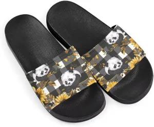 Howilath Blue Butterfly Print Summer Slide Slippers for Men Women Kid, Sunflower Colorful Tie-dye Animals House Slippers Slide Sandal Non-Slip Light Weight
