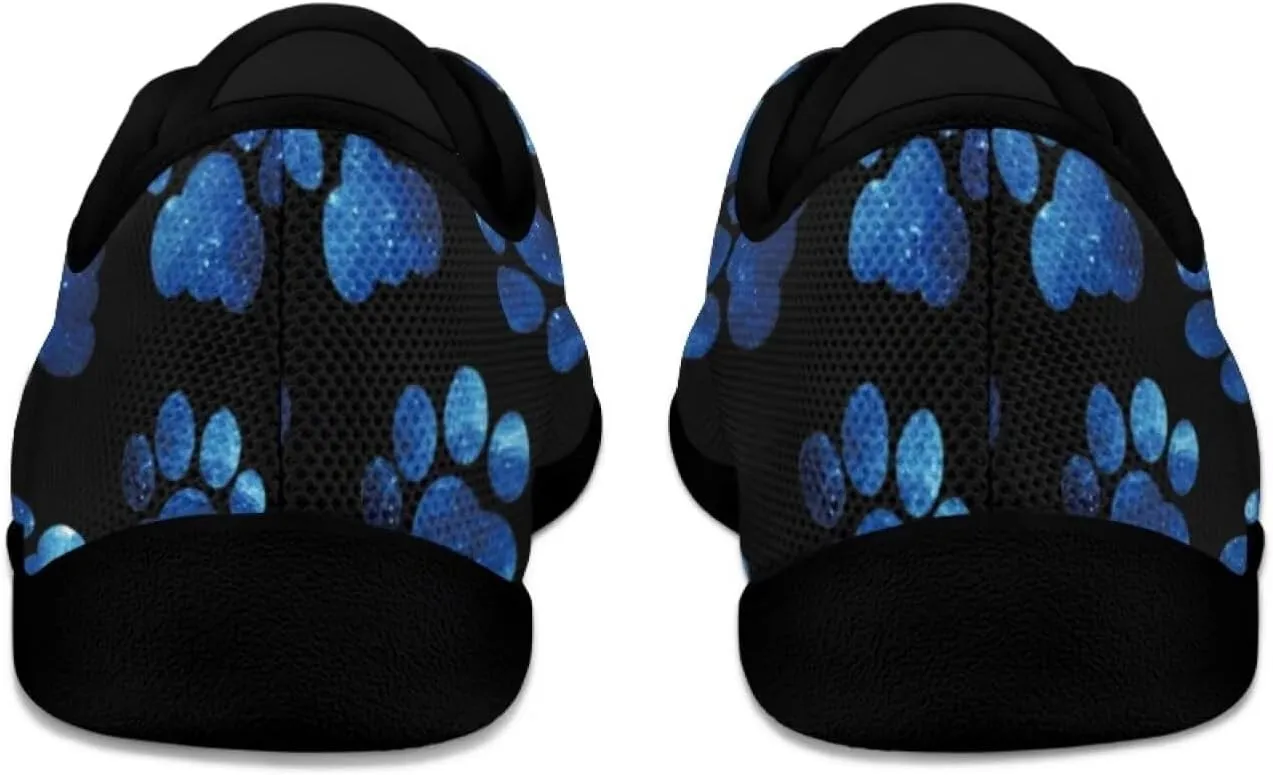 Howilath Dog Paw Print Casual Shoes for Women Lace up Barefoot Shoes Anti-Skid Running Shoes Flat Sneaker