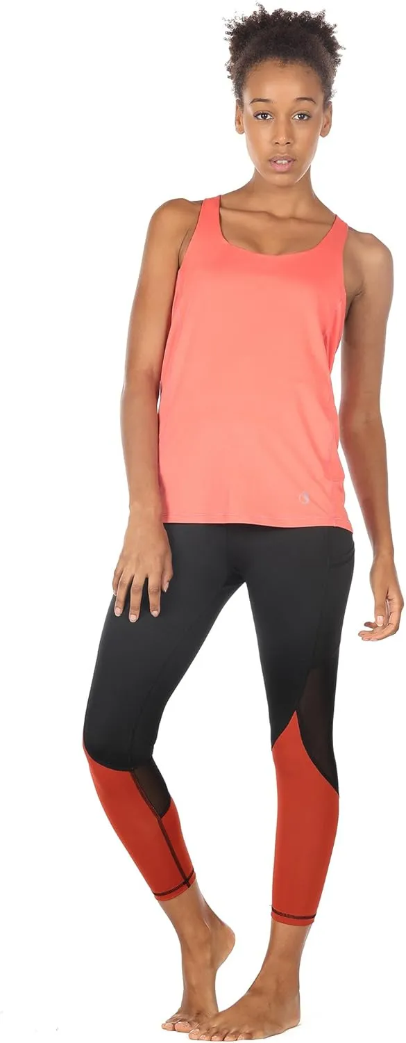 icyzone Women's Open Back Workout Athletic Yoga Tank Tops with Built in Bra