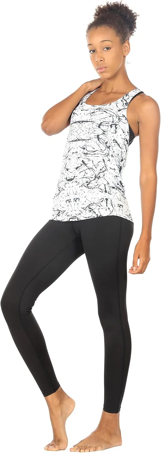 icyzone Women's Open Back Workout Athletic Yoga Tank Tops with Built in Bra