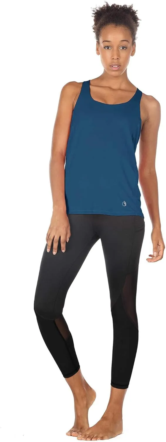 icyzone Women's Open Back Workout Athletic Yoga Tank Tops with Built in Bra