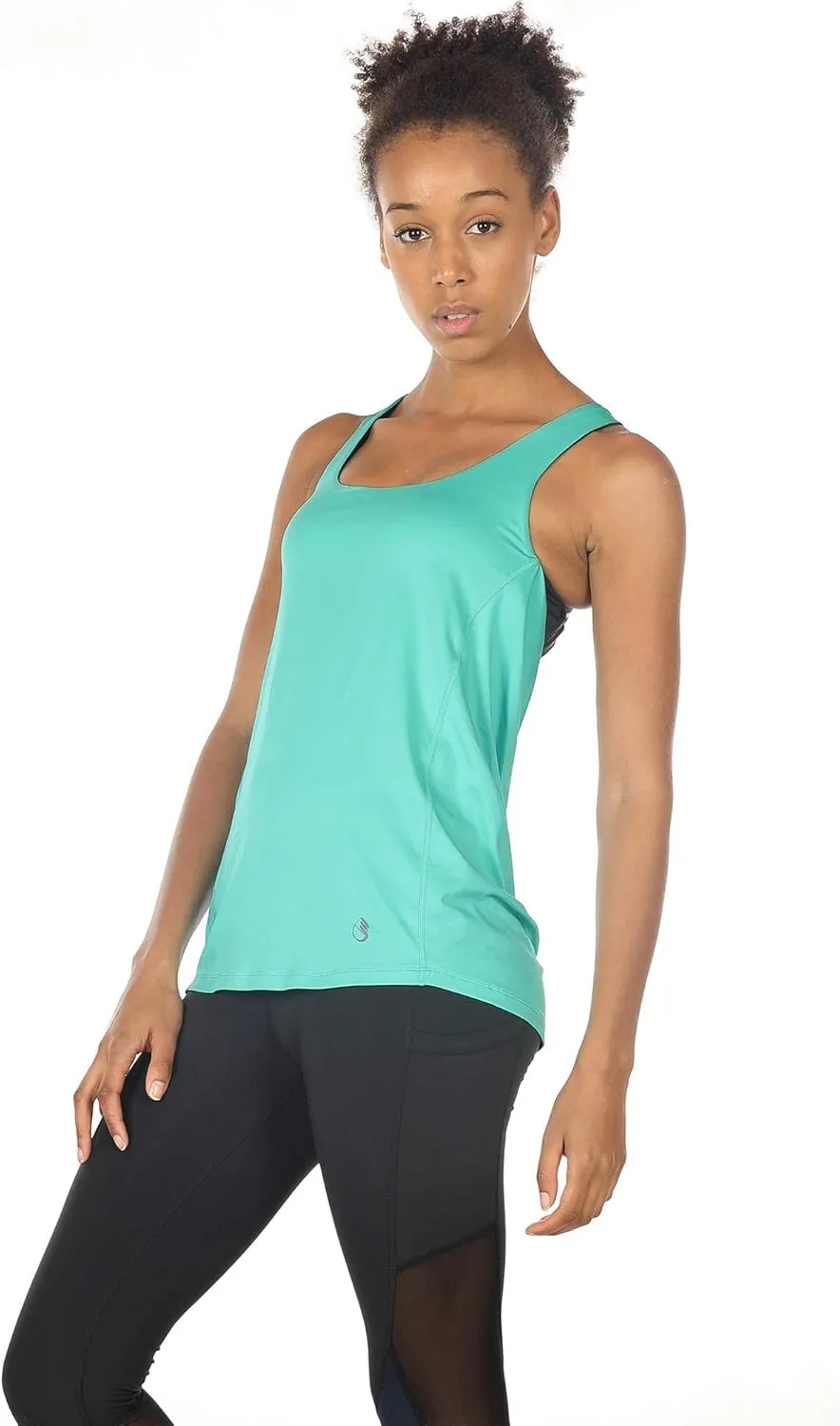 icyzone Women's Open Back Workout Athletic Yoga Tank Tops with Built in Bra