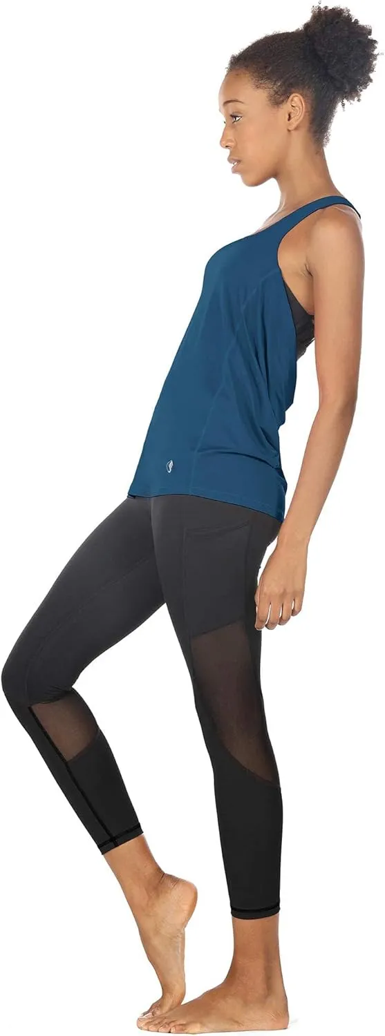 icyzone Women's Open Back Workout Athletic Yoga Tank Tops with Built in Bra