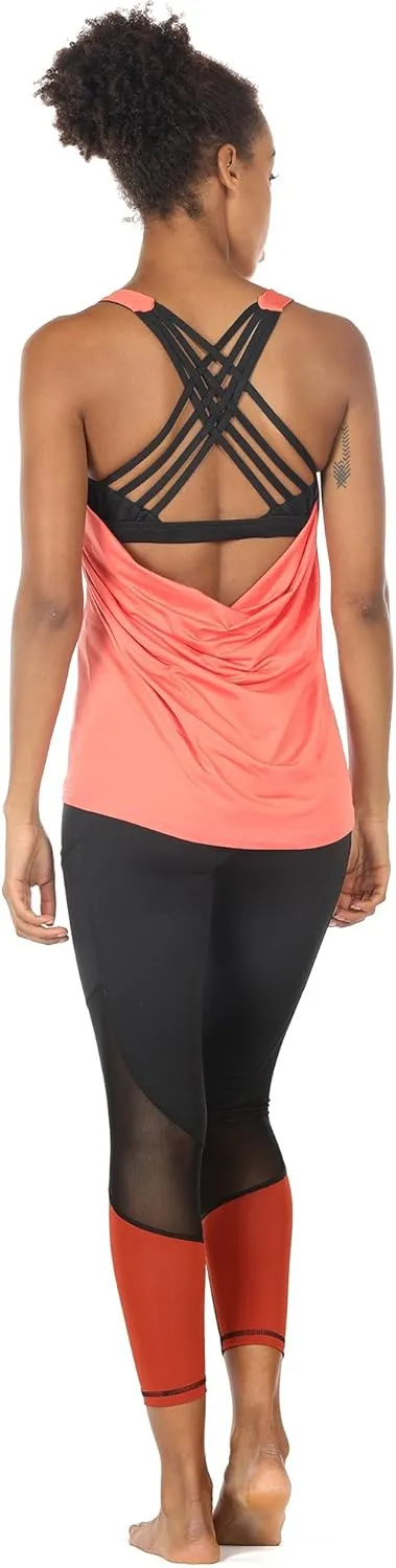 icyzone Women's Open Back Workout Athletic Yoga Tank Tops with Built in Bra