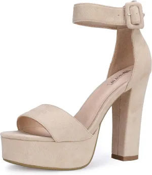 IDIFU Women's Ankle-Strap Heeled Sandal