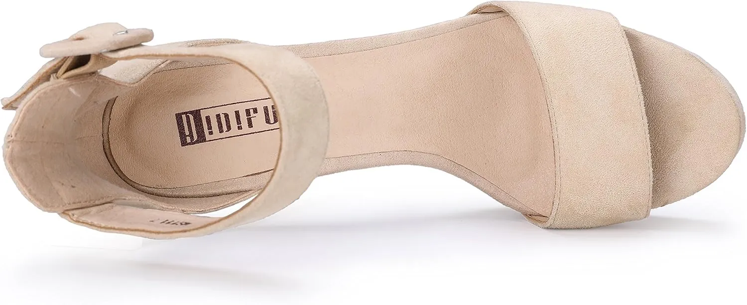 IDIFU Women's Ankle-Strap Heeled Sandal