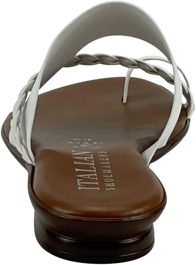 ITALIAN Shoemakers Womens Cari Low Braided Strap Sandal for Women