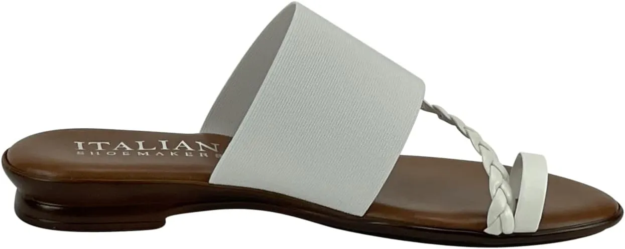 ITALIAN Shoemakers Womens Cari Low Braided Strap Sandal for Women