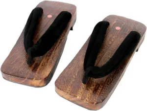 Japanese Geta Men's Wooden Clogs Sandals Printing Flip Flops Soft Slippers Japan Traditional Shoes