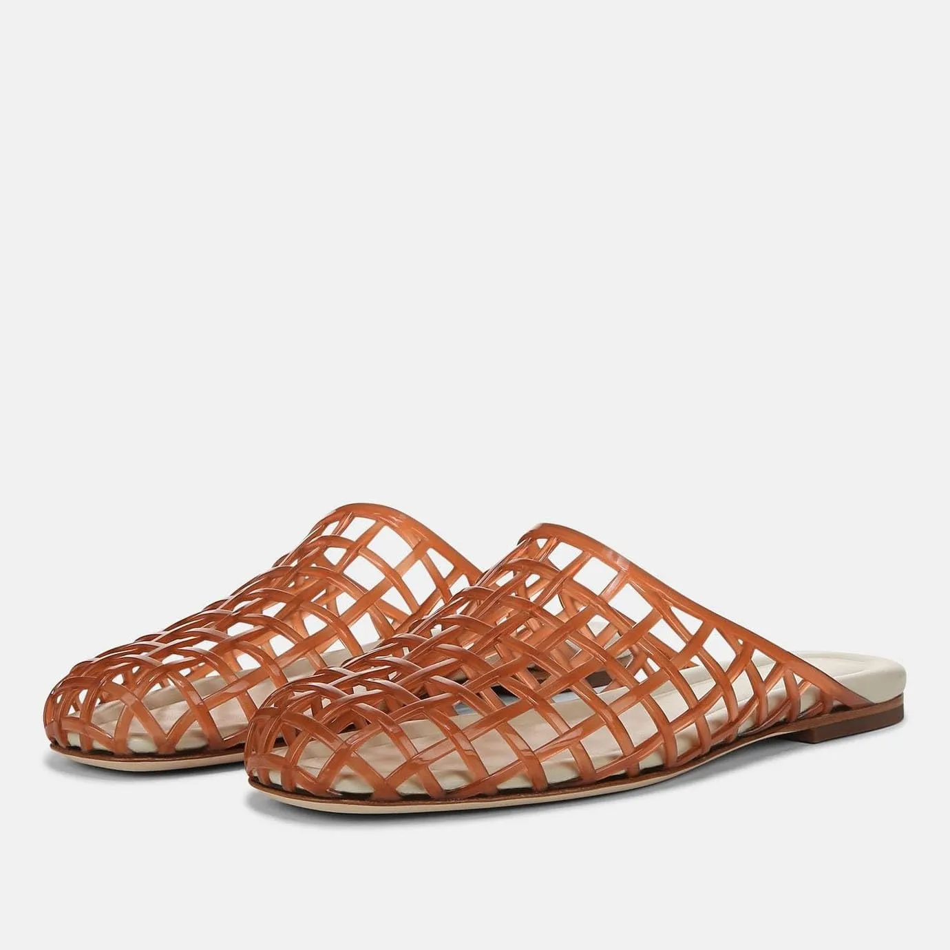 Jelly Mule Flat Sandals for Women Round Toe Mesh Hollow Jellies Mule Flats Summer Beach Jelly Sandals Shoes